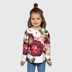 Лонгслив детский Розы, цвет: 3D-принт — фото 2