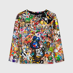 Лонгслив детский Стикеры, цвет: 3D-принт