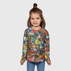 Лонгслив детский Стикеры, цвет: 3D-принт — фото 2