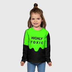 Лонгслив детский HIGHLY toxic 0 2, цвет: 3D-принт — фото 2