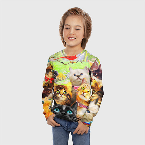 Детский лонгслив КОТЫ / 3D-принт – фото 3