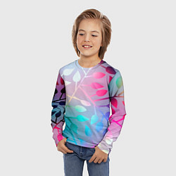 Лонгслив детский Листья, цвет: 3D-принт — фото 2
