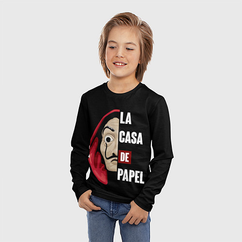 Детский лонгслив Бумажный Дом / 3D-принт – фото 3