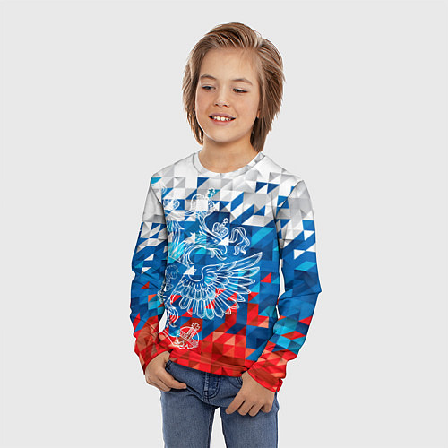 Детский лонгслив Россия / 3D-принт – фото 3