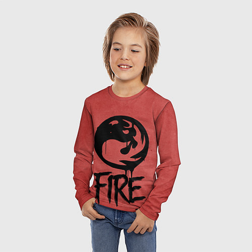 Детский лонгслив Emblems Fire / 3D-принт – фото 3
