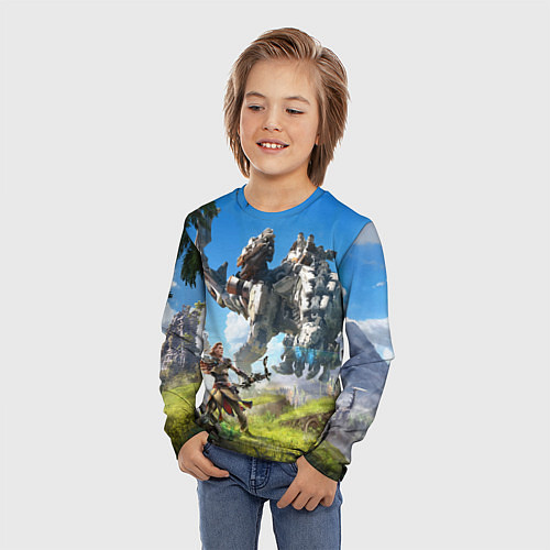 Детский лонгслив HORIZON ZERO DAWN / 3D-принт – фото 3