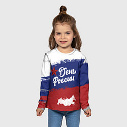 Лонгслив детский День России, цвет: 3D-принт — фото 2