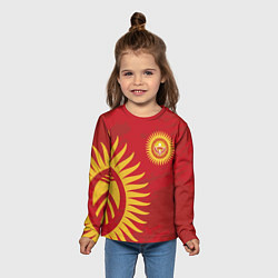 Лонгслив детский Киргизия, цвет: 3D-принт — фото 2