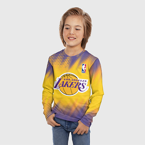 Детский лонгслив Los Angeles Lakers / 3D-принт – фото 3