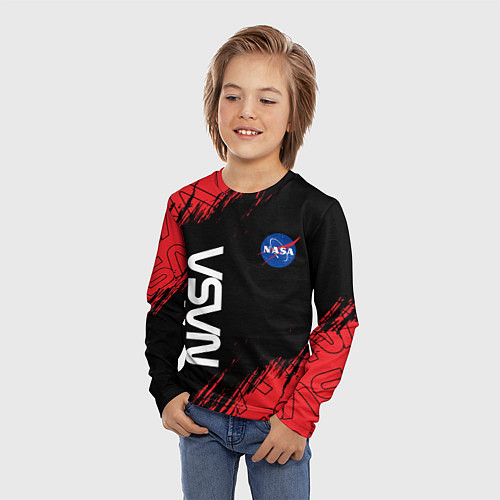 Детский лонгслив NASA НАСА / 3D-принт – фото 3