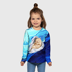 Лонгслив детский Котик Ангелочек, цвет: 3D-принт — фото 2