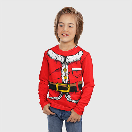 Детский лонгслив Санта Клаус / 3D-принт – фото 3