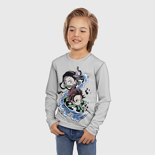 Детский лонгслив Demon slayer / 3D-принт – фото 3