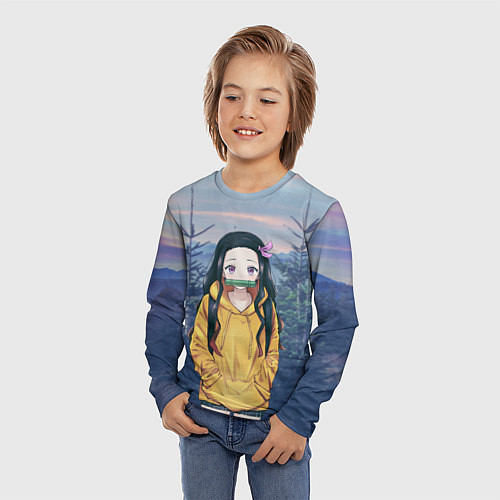Детский лонгслив Незуко / 3D-принт – фото 3