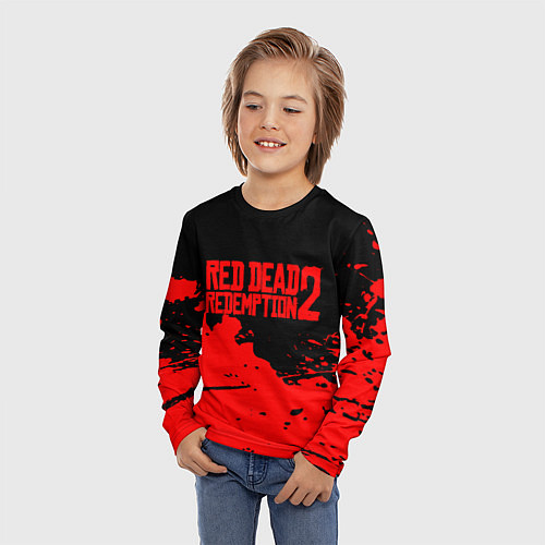 Детский лонгслив RED DEAD REDEMPTION 2 / 3D-принт – фото 3