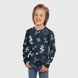 Лонгслив детский Nautical art, цвет: 3D-принт — фото 2