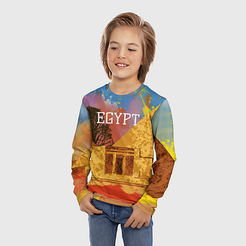 Детский лонгслив Египет Пирамида Хеопса / 3D-принт – фото 3