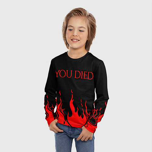 Детский лонгслив YOU DIED / 3D-принт – фото 3