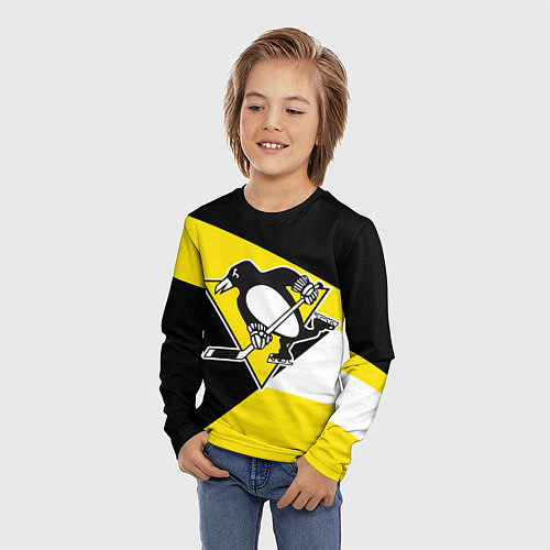Детский лонгслив Pittsburgh Penguins Exclusive / 3D-принт – фото 3