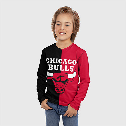 Детский лонгслив Чикаго Буллз / 3D-принт – фото 3