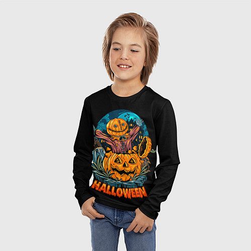 Детский лонгслив Happy Halloween / 3D-принт – фото 3