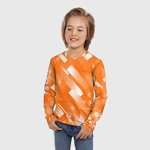 Детский лонгслив Оранжевый градиент / 3D-принт – фото 3