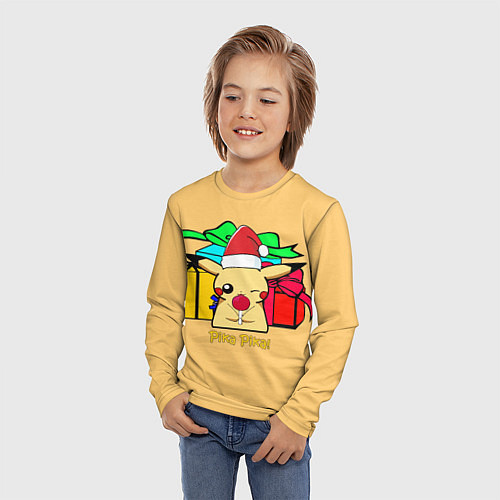 Детский лонгслив New Year Pikachu / 3D-принт – фото 3