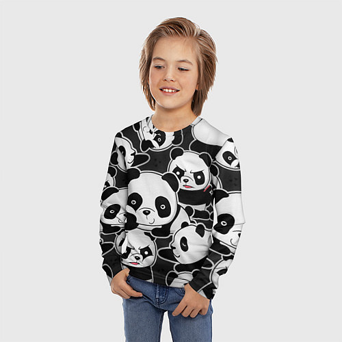 Детский лонгслив Смешные панды / 3D-принт – фото 3