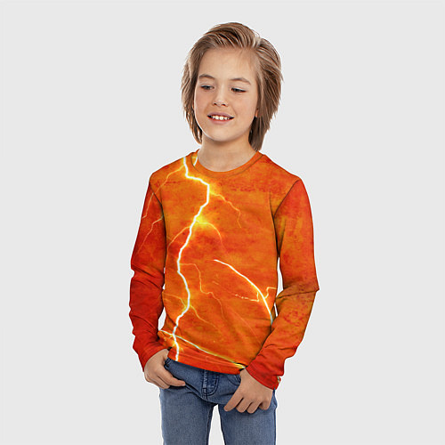 Детский лонгслив Молния / 3D-принт – фото 3