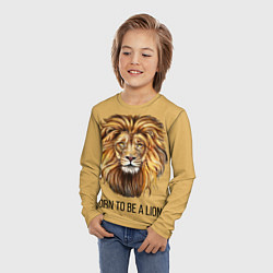 Лонгслив детский Рождённый быть львом, цвет: 3D-принт — фото 2