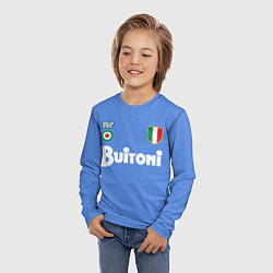 Лонгслив детский Диего Марадона Наполи Ретро, цвет: 3D-принт — фото 2