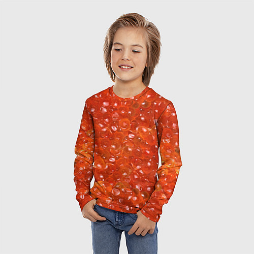 Детский лонгслив Красная икра / 3D-принт – фото 3