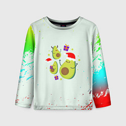 Лонгслив детский Новогодние Авокадо, цвет: 3D-принт