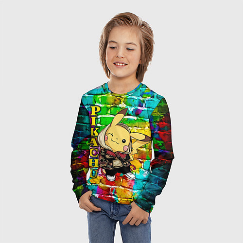Детский лонгслив Pikachu / 3D-принт – фото 3