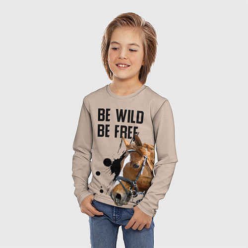 Детский лонгслив Be wild be free / 3D-принт – фото 3