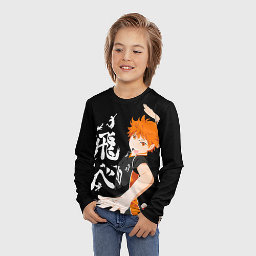 Детский лонгслив ВОЛЕЙБОЛ!! HAIKYUU!! / 3D-принт – фото 3