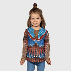 Лонгслив детский Оперение: сойка, цвет: 3D-принт — фото 2