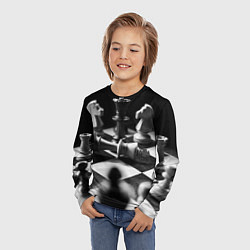Лонгслив детский Шахматы фигуры доска ход мат, цвет: 3D-принт — фото 2