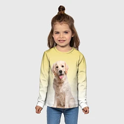 Лонгслив детский Лабрадор ретривер пес, цвет: 3D-принт — фото 2