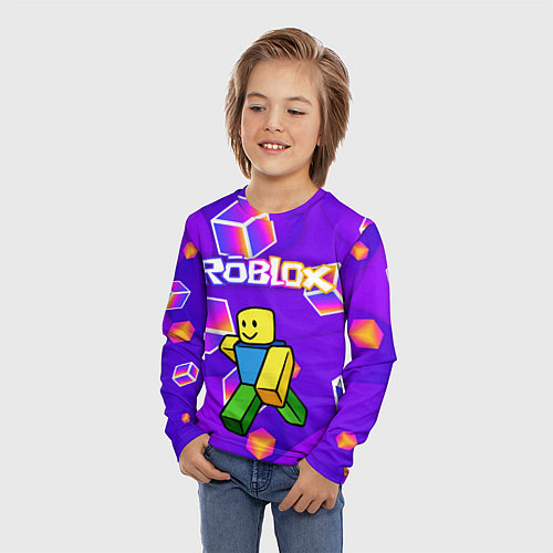 Детский лонгслив ROBLOX КУБЫ / 3D-принт – фото 3