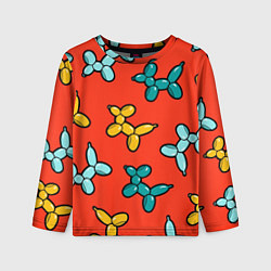 Лонгслив детский Собачки шарики, цвет: 3D-принт