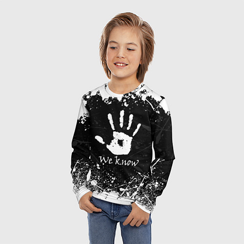 Детский лонгслив WE KNOW TES / 3D-принт – фото 3