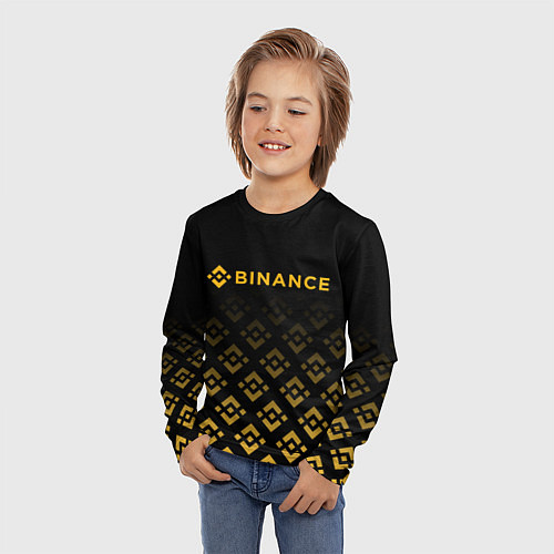 Детский лонгслив BINANCE БИНАНС БИРЖА / 3D-принт – фото 3