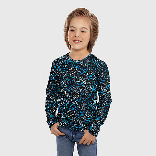 Детский лонгслив Ноты / 3D-принт – фото 3