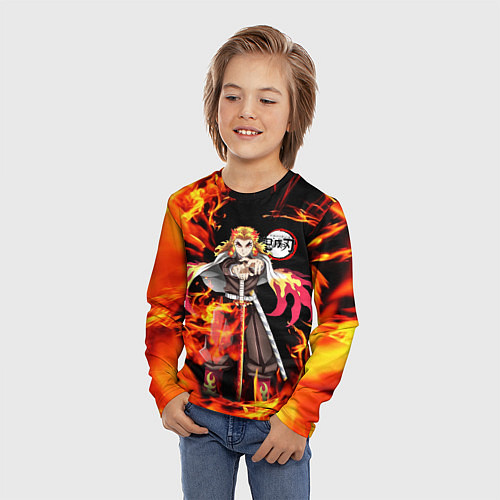Детский лонгслив КЛИНОК РАССЕКАЮЩИЙ ДЕМОНОВ / 3D-принт – фото 3
