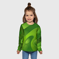 Лонгслив детский 3d Green abstract, цвет: 3D-принт — фото 2