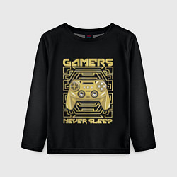 Лонгслив детский GAMERS NEVER SLEEP, цвет: 3D-принт