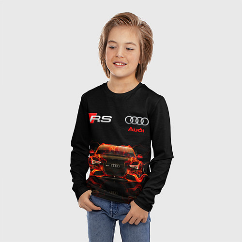 Детский лонгслив AUDI RS 5 FIRE АУДИ РС 5 / 3D-принт – фото 3