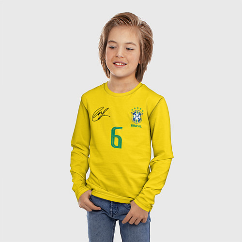 Детский лонгслив Р Карлос футболка сборной / 3D-принт – фото 3