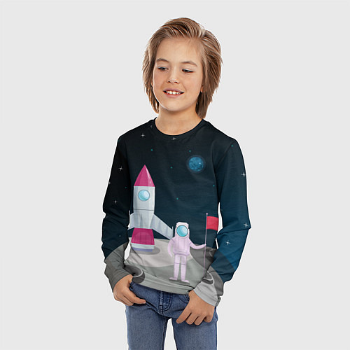 Детский лонгслив Астронавт покоряет космос / 3D-принт – фото 3